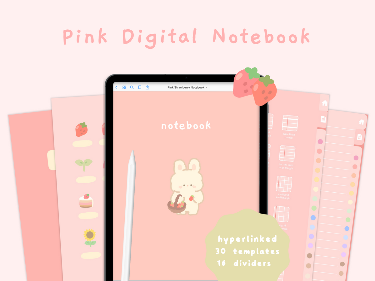 pink digital notebook – StudioCherii