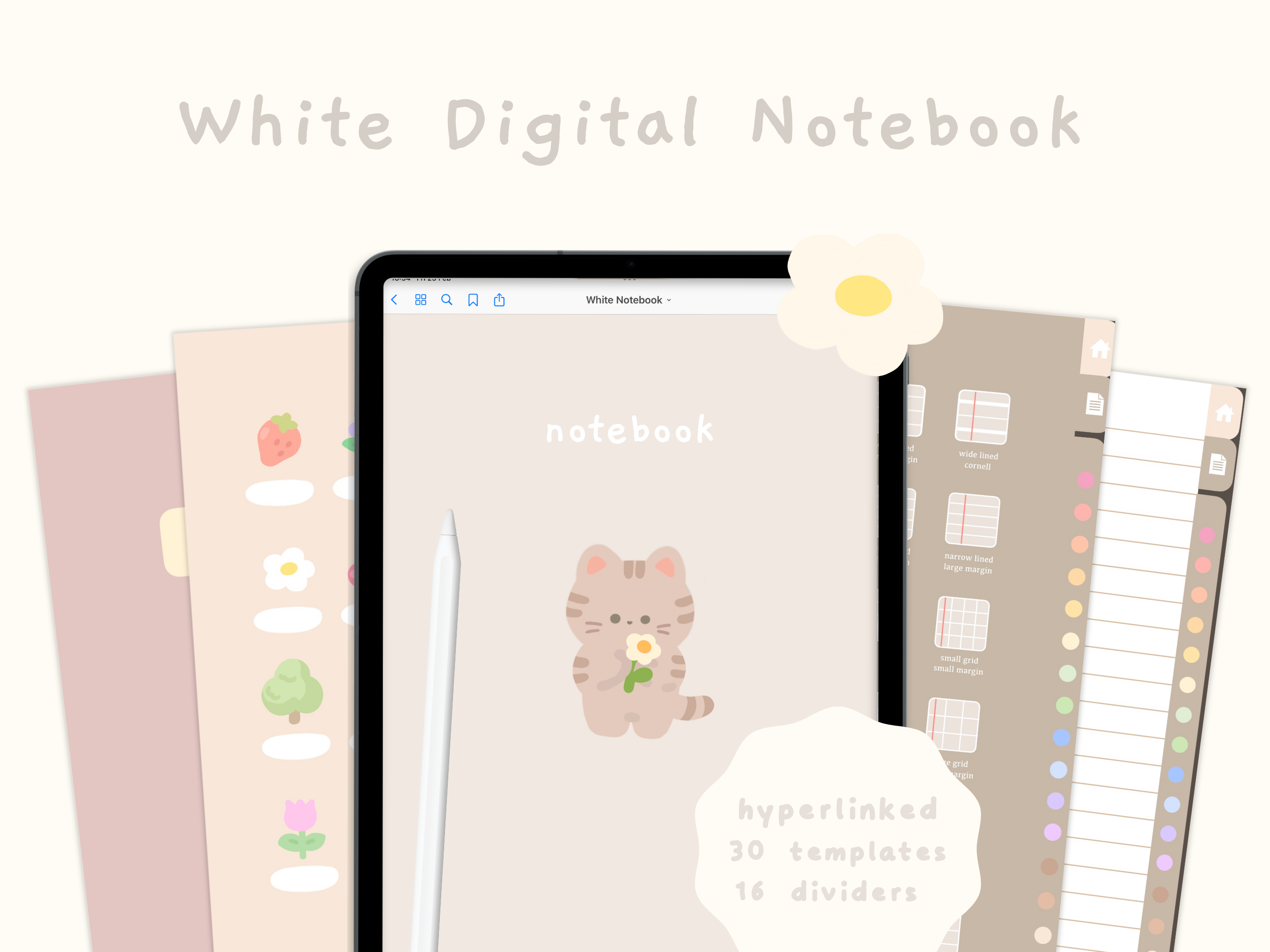 Digital White Note white digital notebook – StudioCherii