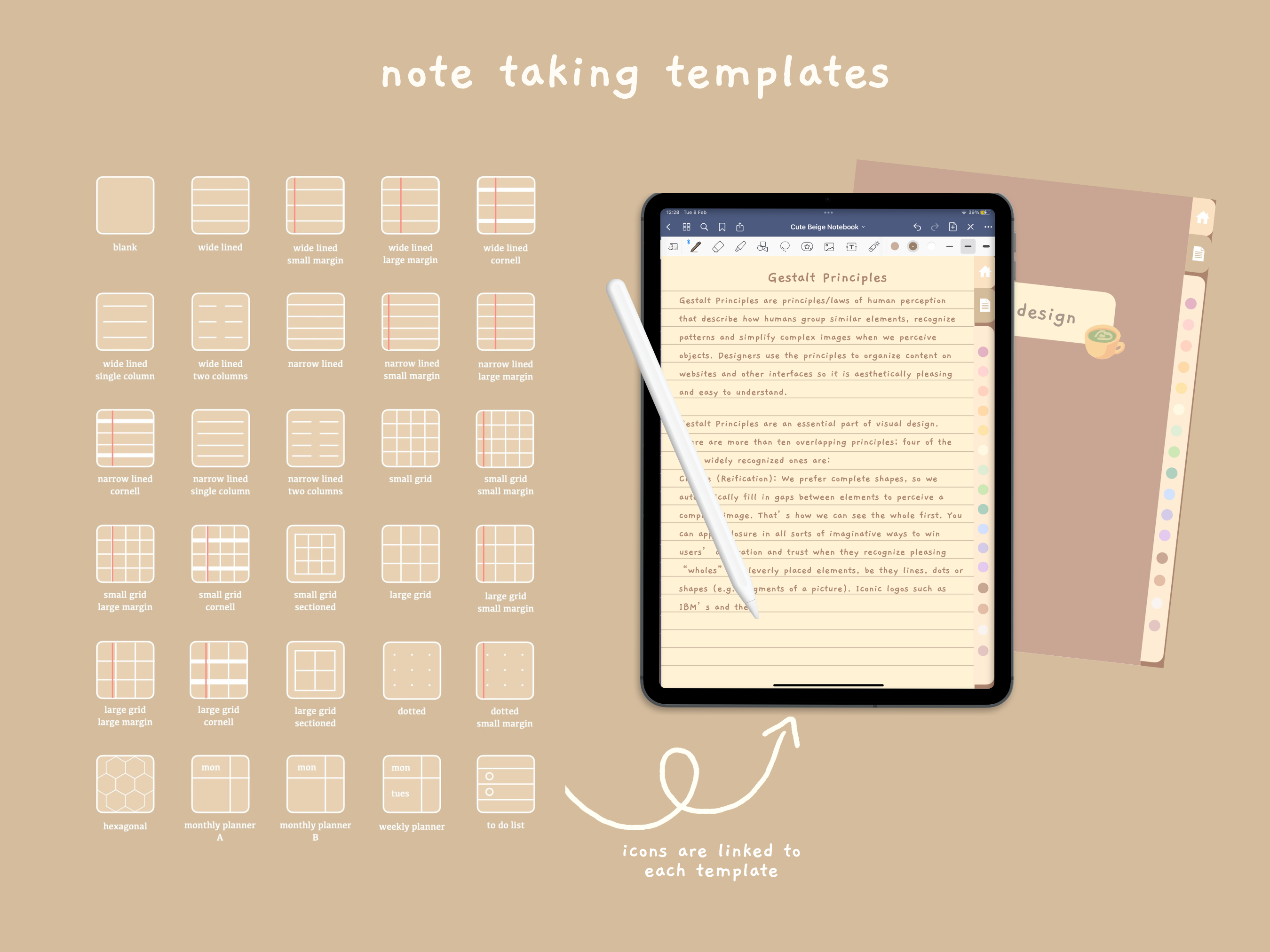Biege Notebook beige digital notebook – StudioCherii