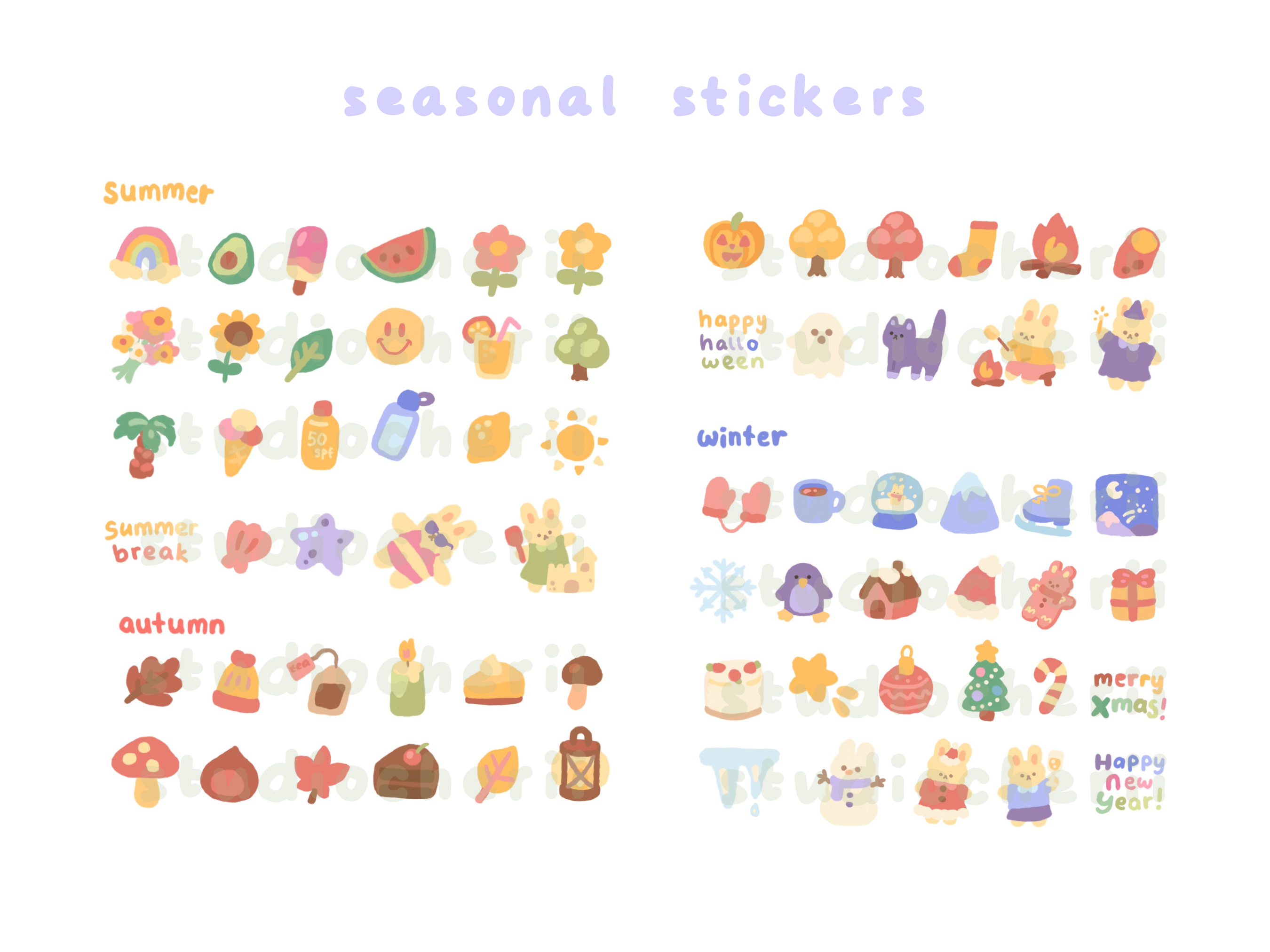 seasonal digital stickers – StudioCherii