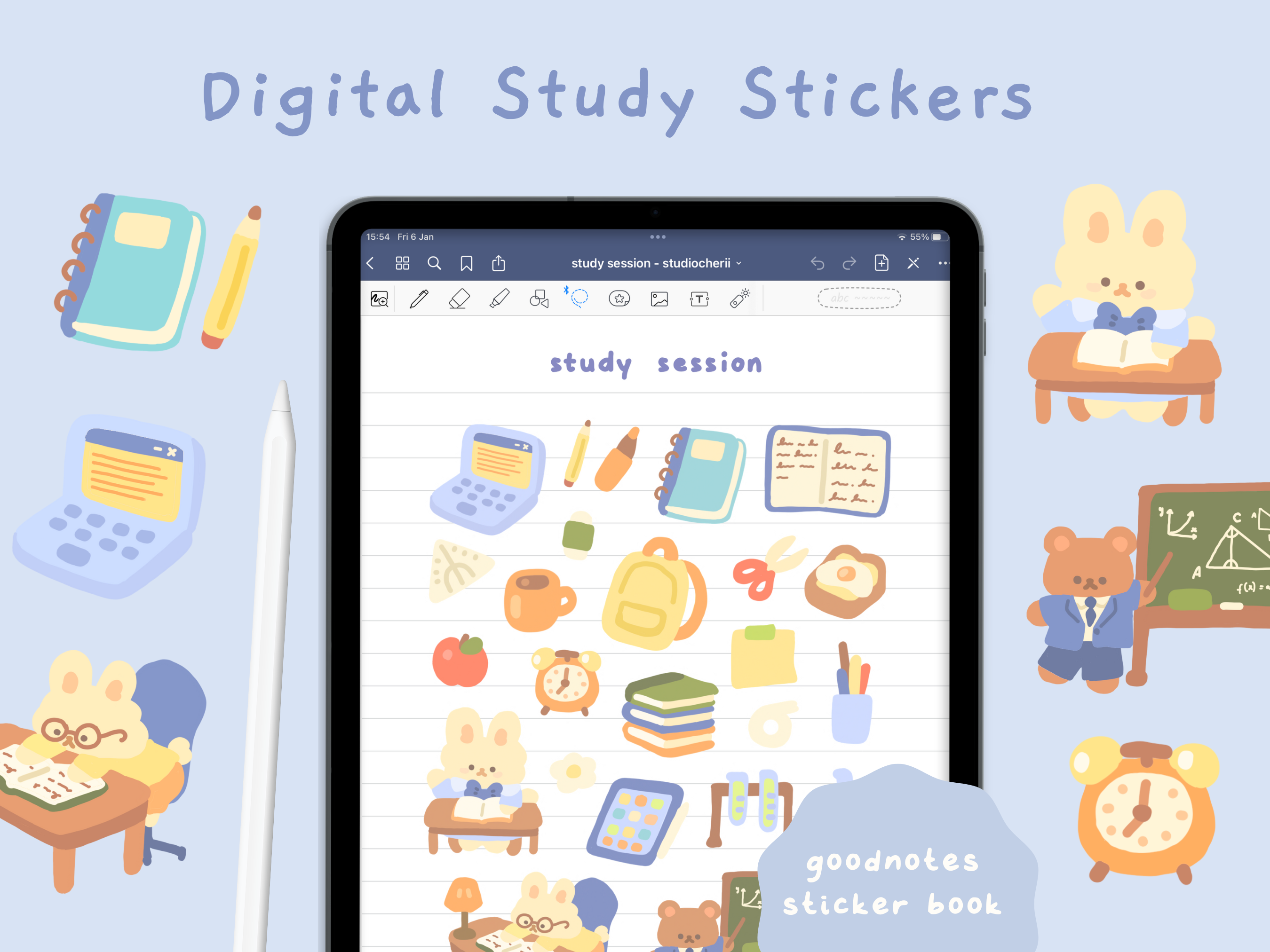 digital stickers - study session – StudioCherii